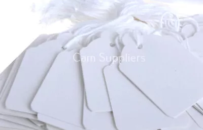 £3.75 • Buy White Strung Price Tags Swing Tickets Tie On Labels Free Delivery  E24 E26 E29