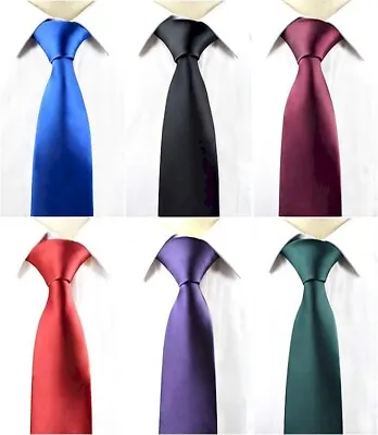 Mens 100% Solid Color Silk Neck Tie 58  Long (actual Length Varies 56  To 60 ) • $9.97