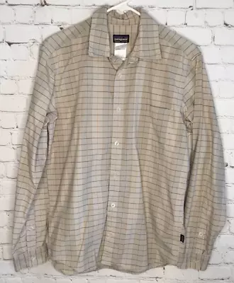 Patagonia Men’s Shirt Button Down Size Small S  Organic Cotton Gray Check/Plaid • $28.95