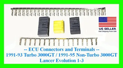 ECU Connectors And Terminals Fit 3000GT Turbo Non-Turbo Lancer Evo 1 2 3 Stealth • $54.99