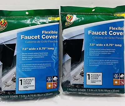 (2) Duck Flexible Outdoor Faucet Cover Winter Insulation Soft Cover 7.5  X 8.75  • £13.25