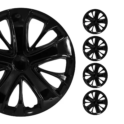 15  Wheel Rim Cover Guard For Mercedes Benz Tire Hub Caps Snap On ABS Black • $68.90