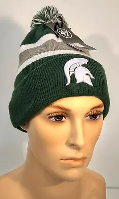 Michigan State Spartans '47 Brand Adult 100% Acrylic Knit Beanie W/Pom - NWT! • $14.99