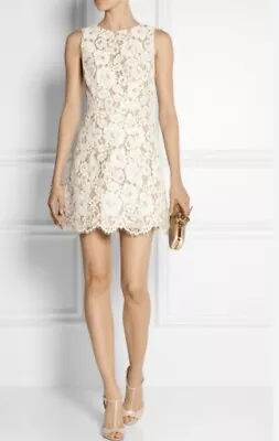 Alice & Olivia Leann Scallopped Edge Lace Dress Cream Bridal Shower Size XS • $39.99