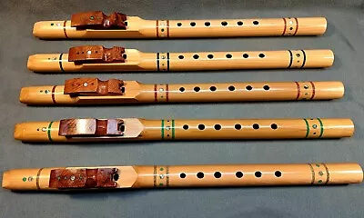 NATIVE AMERICAN FLUTES INLAYED W/ REAL STONE And Abalone  7/8 Bore KEY OF  • $199
