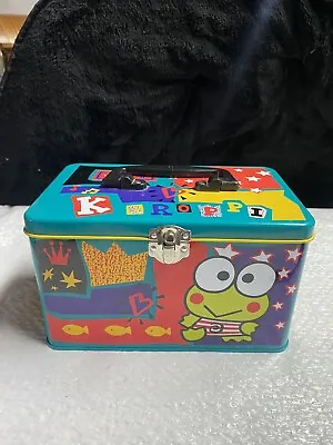 VTG 90s (1996) SANRIO KEROPPI Metal Green Tin W/ Handle Lunch/Storage Box Rare • $43.99