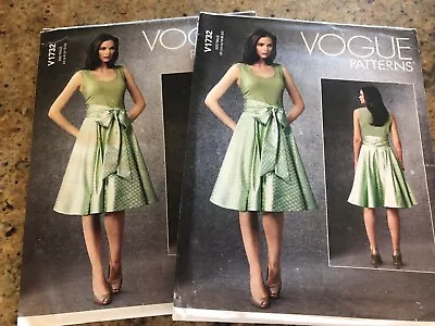 🌺 Vogue #v1732 - Ladies Easy Knee Length Flared Skirt Pattern 6-14 / 14-22 Ff • $12.34