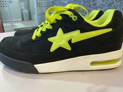 A BATHING APE Road Bapesta Sneaker Shoes Black/Yellow Low US8.5 Used From Japan • $366.60
