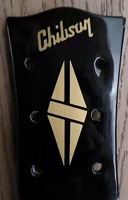 Chibson Guitar Headstock Logo & Split Diamond Die-Cut Vinyl Decal Metallic Gold • $21.89