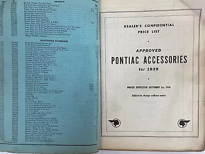 $40 • Buy 1939 Pontiac Oakland Master Parts Catalog,  Good Cond,480 Pages,covers 1928-1939