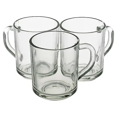 £6.99 • Buy Glass Tea Coffee Mug Cup Hot Chocolate Drink Set With Handles 240ml 3/6/12pcs