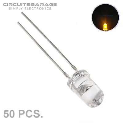 50 X 5mm Ultra Bright Water Clear Yellow LED Light Emitting Diode Bulb - USA • $6.89