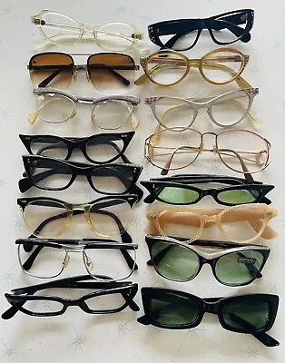 HUGE LOT Vintage Sunglasses Eyewear Frames 60s 70s 80s Cateye Mid Century Mod • $249.99