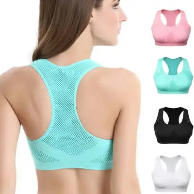 Women Breathable Sports Bra Absorb Sweat Shockproof Padded • £13.19
