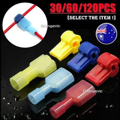 30/120PCS T-Tap Electrical Wire Quick Splice Terminals Cable Crimp Connector Kit • $9.99