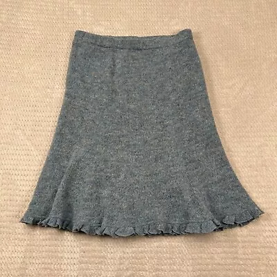 Nanette Lepore Skirt Womens Small Blue Ruffled Bottom Knitted Style Vintage Look • $15