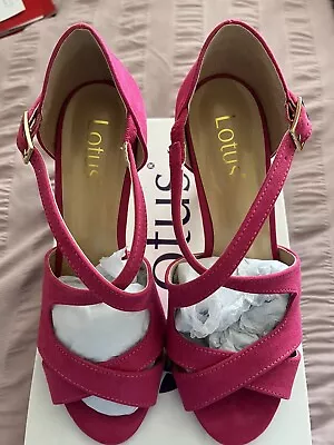 Lotus Cerise Pink Suede Ladies  Heeled Shoes Size 5 • £20