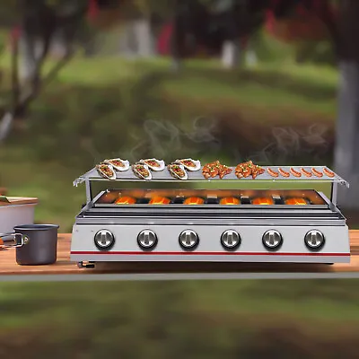 6 Burner Gas BBQ Camping Picnic Barbecue Cooker Stainless Steel+Anti-slip Feet • $115.90
