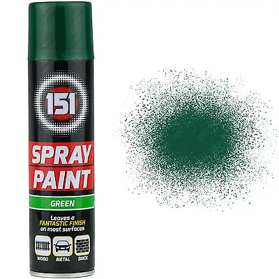 £5.89 • Buy 1 X 250ml 151 Green Gloss Aerosol Paint Spray Cars Wood Metal Walls Graffiti