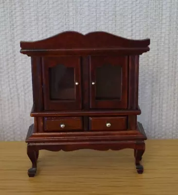 Dolls House Furniture 1/12th Scale Wooden Queen Anne Style Display Cabinet NEW • $12.45