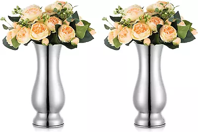 Nuptio 2 Pcs Wedding Centerpieces For Tables 8.86In Tall Metal Flower Vase Deco • £44.65