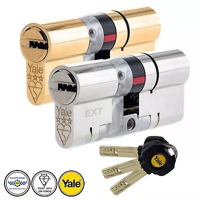 Yale Platinum 3 Star High Security Euro Cylinder Lock UPVC Doors Anti Snap TS007 • £43.47