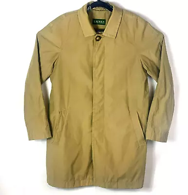 New Polo Ralph Lauren Gabardine Trench Coat Tan Cotton Men's Size 38R • $39.99