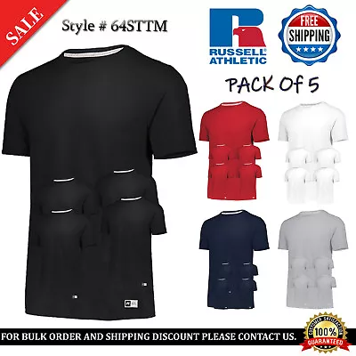 5 PACK OF RUSSELL Men's T Shirt Dri-Power Essential Gym Sports T-Shirt - 64STTM • $50.32