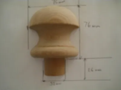 Mushroom Newel Post Cap - Select Timber And Type • £3.50