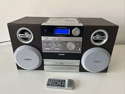 Philips MC145 Bookshelf Hifi CD Cassette Tape FM Radio Player Micro System • £39.99