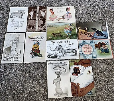 11 Vintage Dachshund Wiener Dog Mainlly 1910-20's Era Postcards  • £48.65