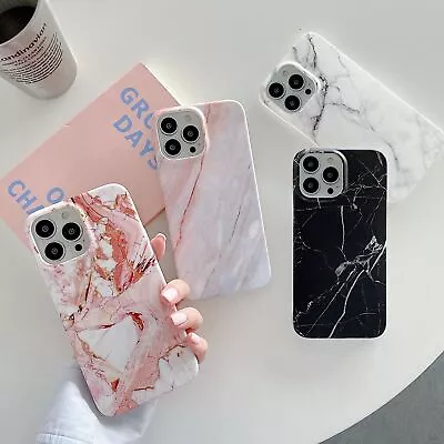 Case Shockproof Marble Phone Cover Silicone For IPhone 12 11 13 14 Pro Max 14 13 • $12.29