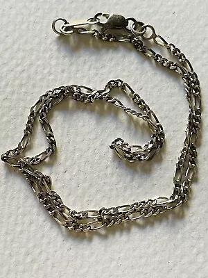 🦋Vintage Sterling Silver 925 Figaro Chain Necklace • $1