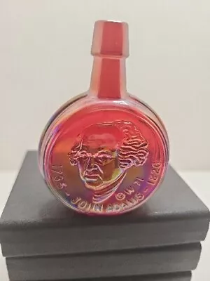 Wheaton Mini Presidential Bottle Red Carnival Glass John Adams  1971 • $11.25