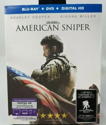 American Sniper Bradley Cooper Eastwood Blu-ray DVD VUDU Digital Code NEW SEALED • $10