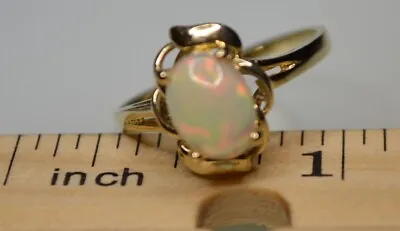 14k Gold 1980's Vintage Antique Solid NATURAL OPAL  RING Free S/H • $265