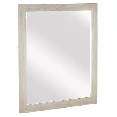 Large Wall Mountable Hanging Mirror Rectangle Bedroom Bathroom Wooden 47x57cm • £27.95