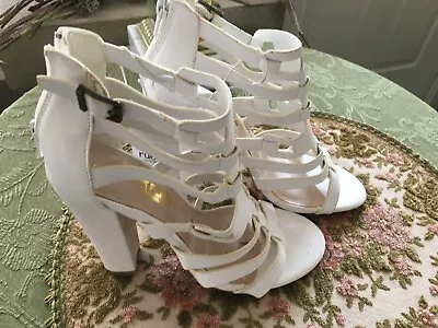 Rue 21 Women's Size 7/8 Med Whte Platform Heels • $7.95