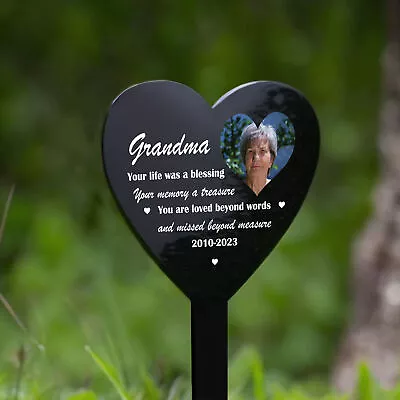 Personalised Grave Marker Memorial Acrylic Stake Plaque Mum Dad Nan Grandad • £12.99