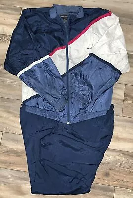 Vintage Men's Pierre Cardin Athletic Windbreaker 2pc Track Suit 80s 90s Size L • $68.72