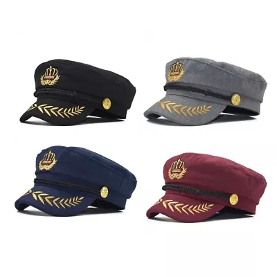 Navy Sailor Hat All-match Men Women Hat Casual Stylish Uniform Embroidery Hat • $15.96