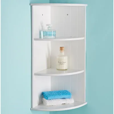 £25.99 • Buy Contemporary White 3 Tier Bathroom Corner Shelves Floating Wall Shelf Storage
