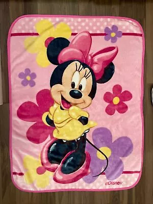 Disney Minnie Mouse Fleece Throw Blanket 38 X52  Pink VTG Kids Baby • $24.99