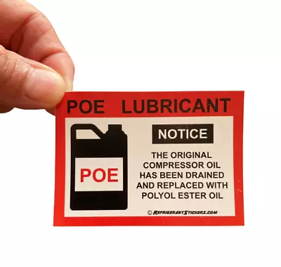 POE Oil Change Stickers X10- Properly Label Compressor After Converting To HFC • $12.95