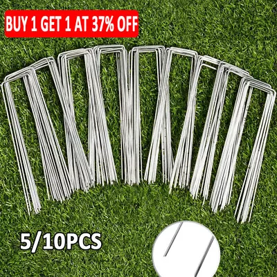 £5.78 • Buy 10X Heavy Duty Trampoline U-Shaped Metal Wind Stake Goal Pegs Tent Ground Anchor