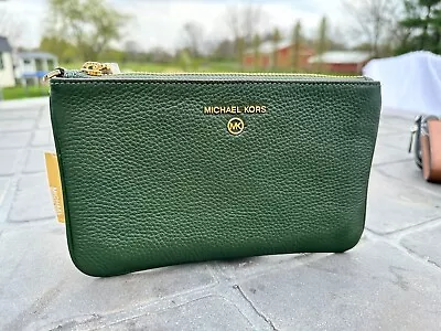 Michael Kors Wristlet Medium Moss Green Tote Purse NWT New • $69.99