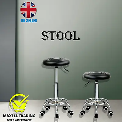 New Adjustable Swivel Beauty Salon Stool Massage Lift Hairdressing Round Chair • £20.98