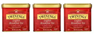 Twinings English Breakfast Tea Loose Black Tea In Tin 3.53oz 100g X 3 • $57.78