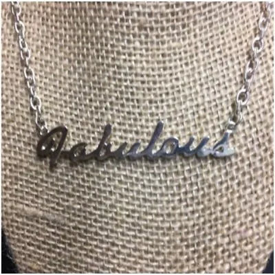 NWT Fabulous Necklace Bella Of Cape Cod Silver Script Cursive Soft Girl Cottage • $13.96