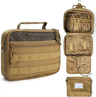 Tactical Toiletry Bag For Men Traveling Bathroom Hanging Shaving Hygiene Pockets • $29.99